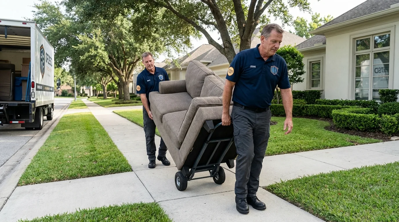 Local residential moving crew loading furniture in Yanceyville, NC