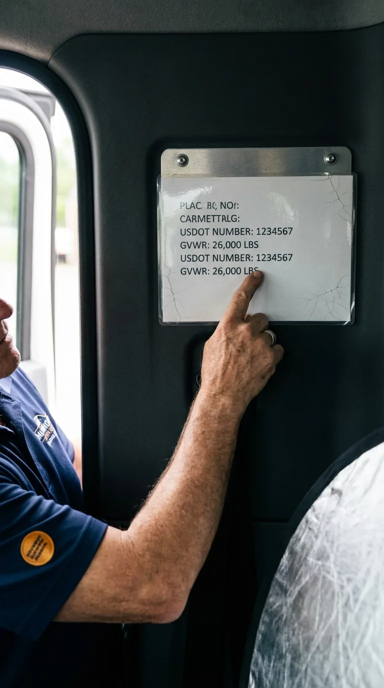 USDOT licensing placard verification in Yanceyville